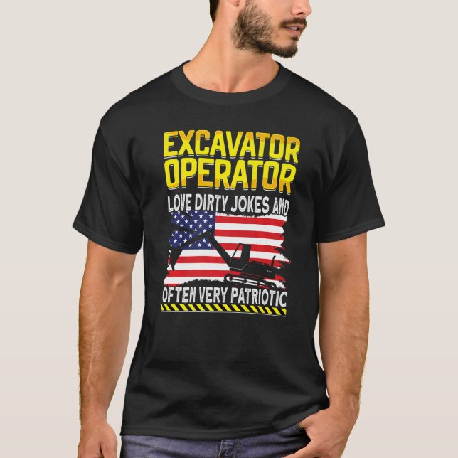 Maskinoperatören Digger Excavat T Shirt (Framsida)