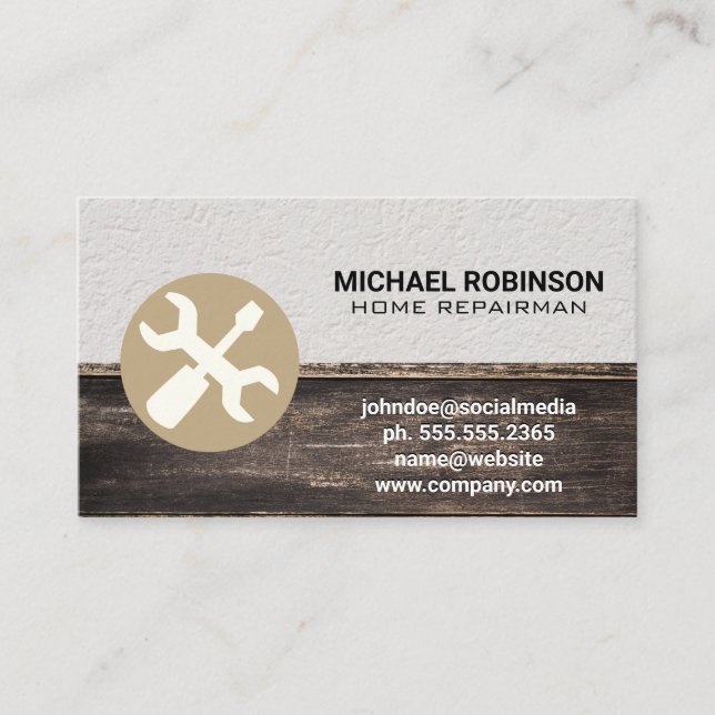 Maskinvara Byggnad Carpentry Verktyg Visitkort (Framsida)