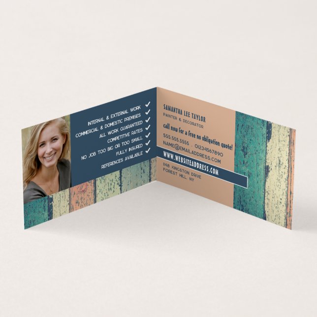 Maskinvara design, målare och dekorator-foto visitkort (Insida)