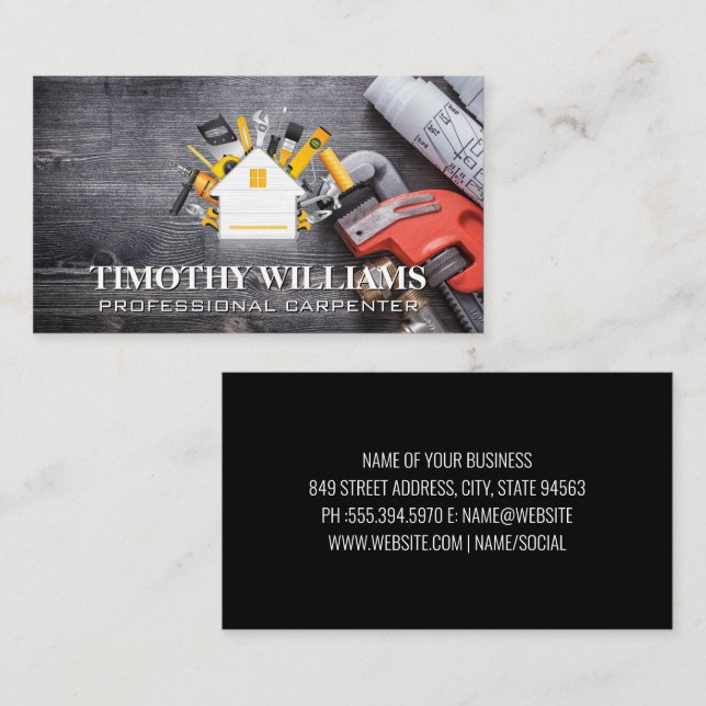 Maskinvara Verktyg | Hemikon | Blå utskrifter Visitkort (Fram/baksida)