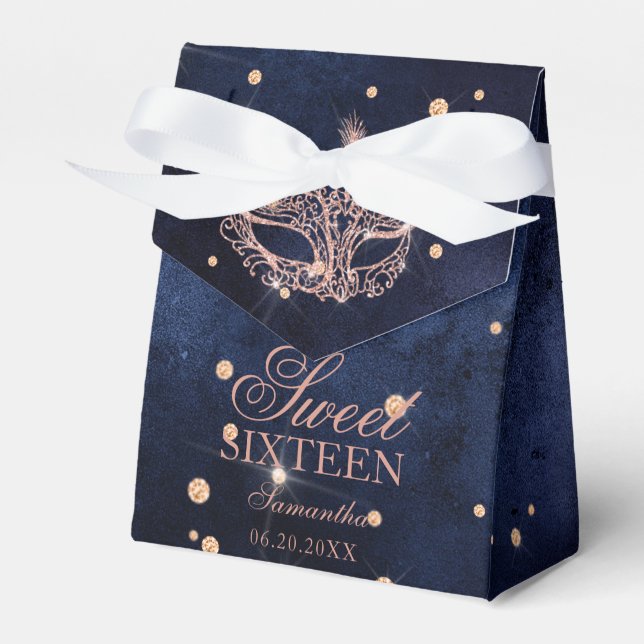 Maskmask elegant ro guld glitter Sverige 16 Presentaskar (Framsidan Sidan)