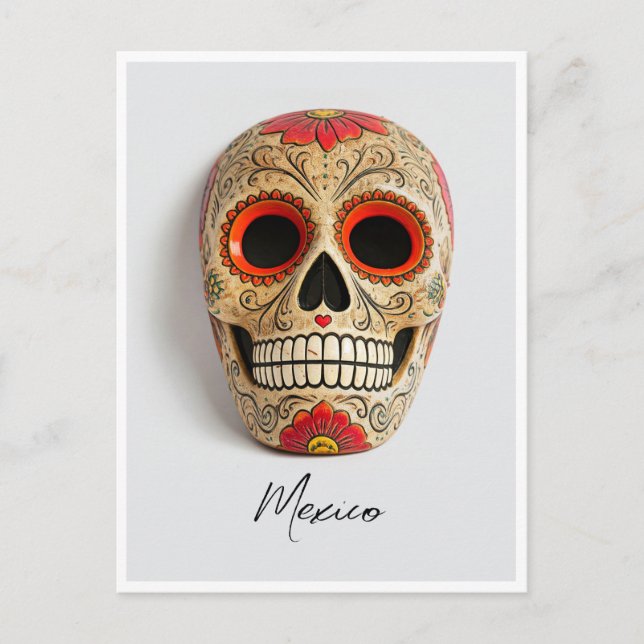 Maskmask Mexiko Day of the dead Vykort (Framsida)
