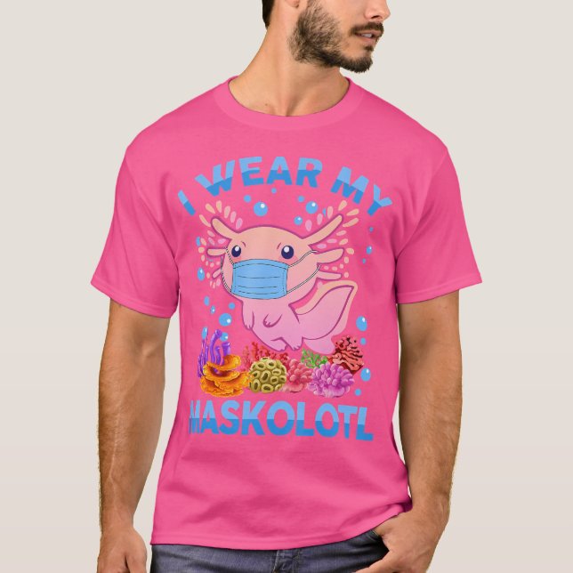 Maskolotl Cute Axolotl Youth ns Salamander T Shirt (Framsida)
