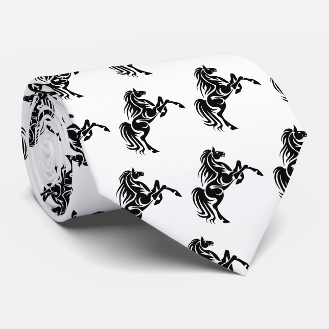 Maskot för hästBroncosMustangs på någon färgTie Slips (Rullad)