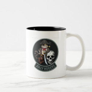 Maskot Jolly Rogers för Tomcat F-14 Två-Tonad Mugg