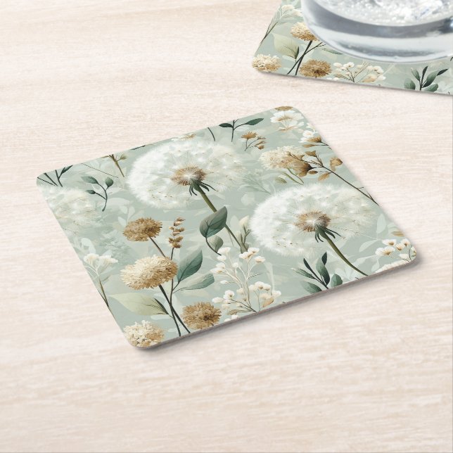 Maskros Design Serie #18 Underlägg Papper Kvadrat (Vinklad)
