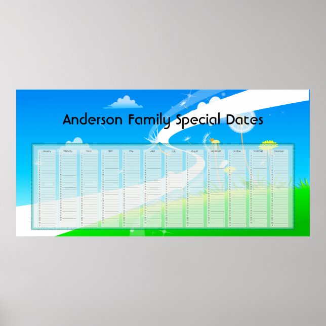 Maskros Evig Kalender Affisch (Framsidan)