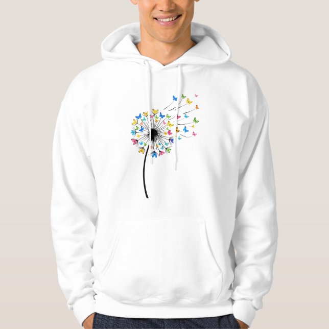 Maskros fjäril flöde hoodie (Framsida)