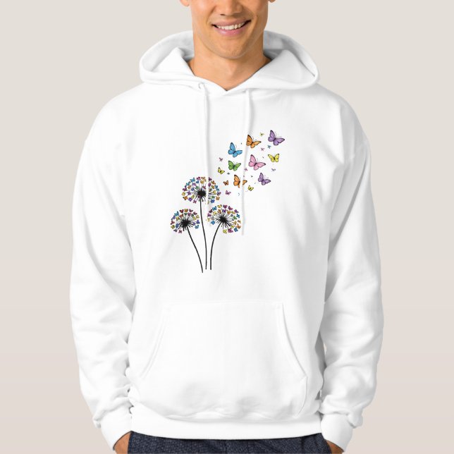 Maskros fjäril flöde hoodie (Framsida)