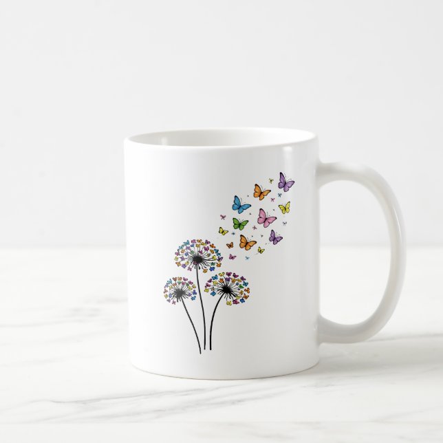Maskros fjäril flöde kaffemugg (Höger)