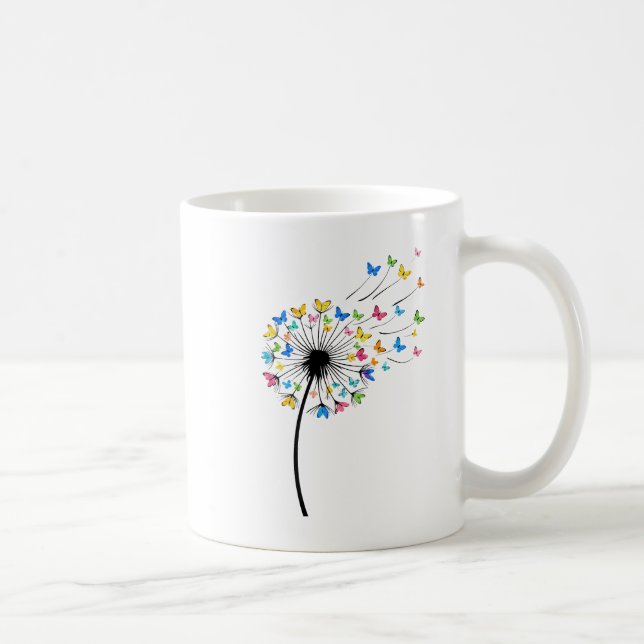 Maskros fjäril flöde kaffemugg (Höger)