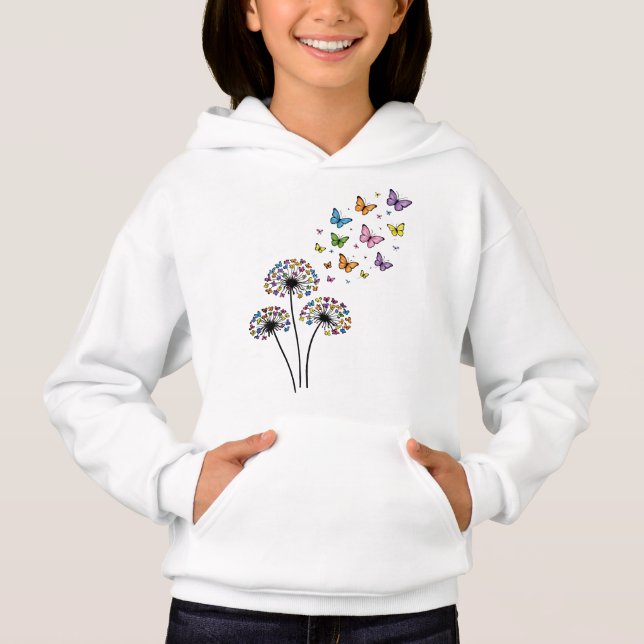 Maskros fjäril flöde t shirt (Framsida)