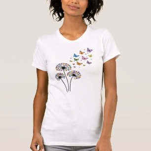 Maskros fjäril flöde t shirt