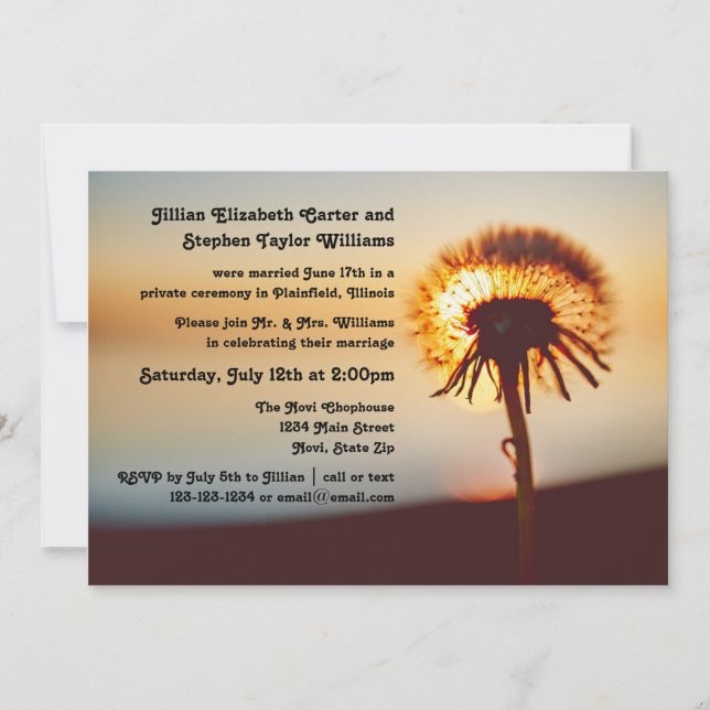 Maskros Foto - Bröllopsannons Inbjudningar (Framsida)