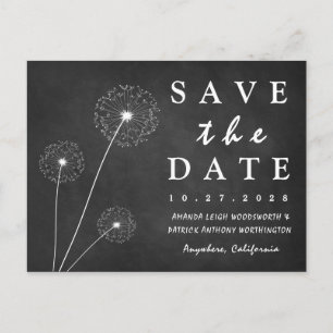 Maskros Kritskrifts Land Save The Date-kort Meddelande Vykort
