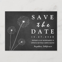 Maskros Kritskrifts Land Save The Date-kort Meddelande Vykort