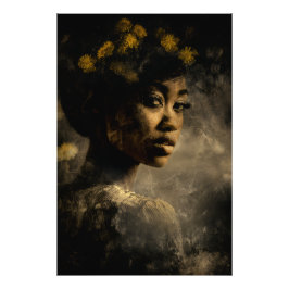 Maskros Krona Melanin Glöd Porträtt Fototryck