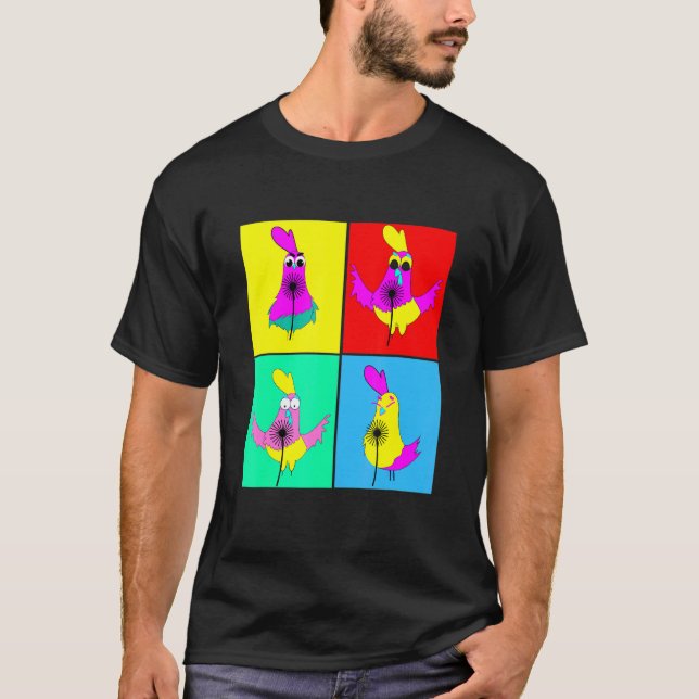 Maskros Kyckling Blomma T Shirt (Framsida)