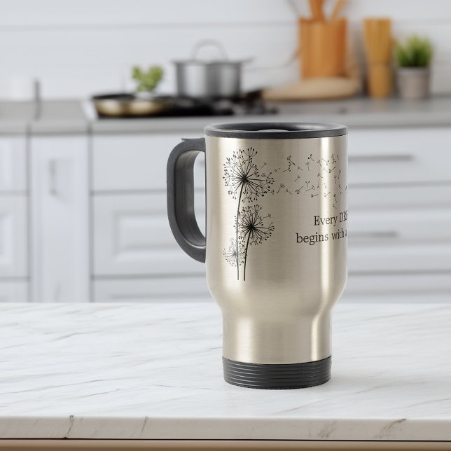 Maskros önskemål Citat Två-Tonad Mugg (Dandelion Make A Wish Quote Two-Tone Coffee Mug)