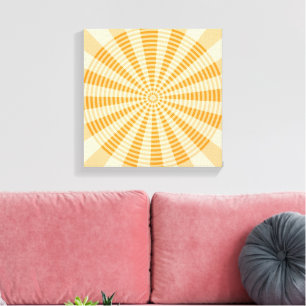 Maskros, Orange Spiral, Boho Abstrakt Konst Canvastryck