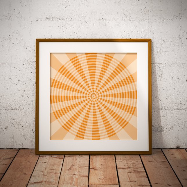 Maskros, Orange Spiral, Boho Abstrakt Konst Fototryck (Skapare uppladdad)