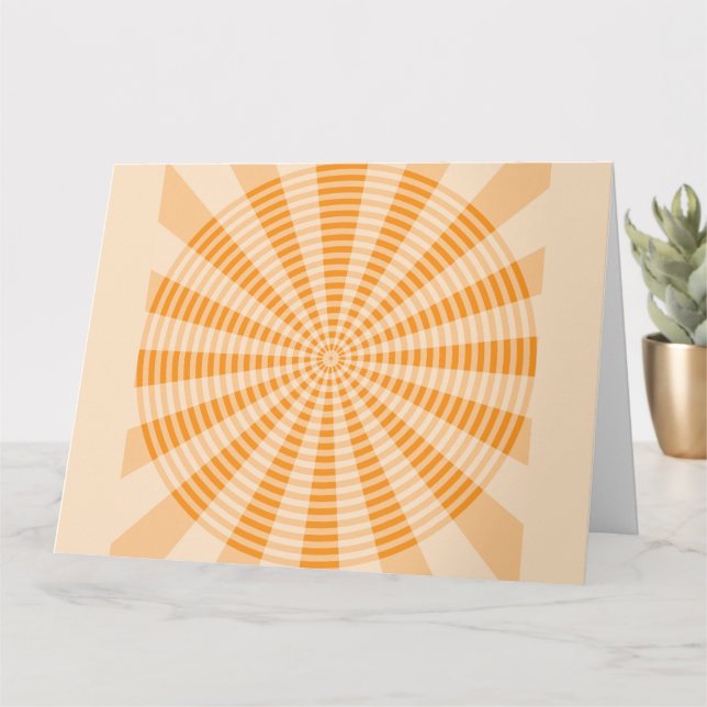 Maskros, Orange Spiral, Boho Abstrakt Konst Kort (Liten växt)