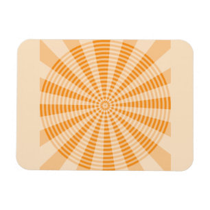 Maskros, Orange Spiral, Boho Abstrakt Konst Magnet