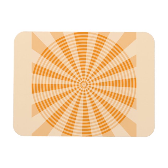 Maskros, Orange Spiral, Boho Abstrakt Konst Magnet (Horisontell)