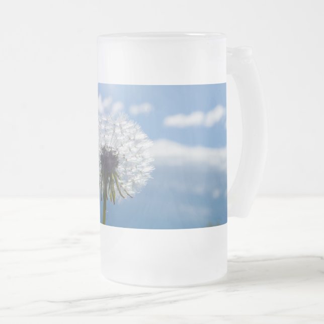 Maskros på frostat glas Ölkopp Ölglas (Framsida höger)