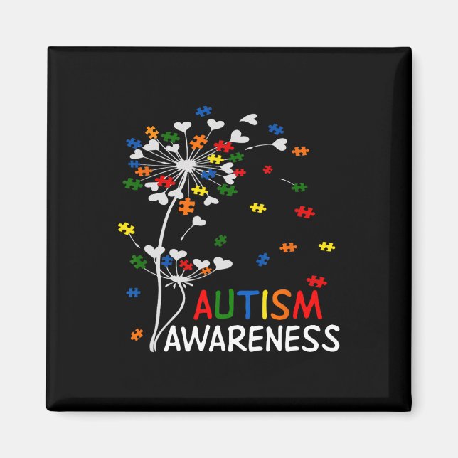 Maskros Pusselbit Cool Autism Medvetenhet Present  Magnet (Framsidan)