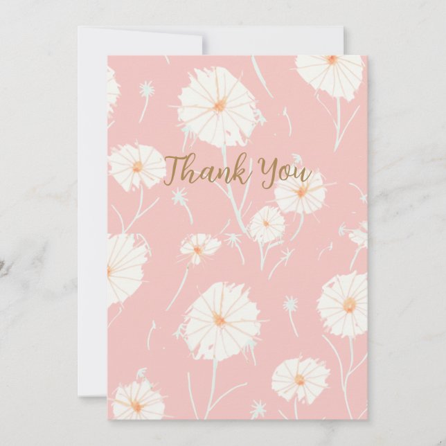 Maskros Rosa Tack-kort Tack Kort (Framsida)