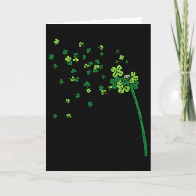 Maskros Shamrock Klöverblad St. Patrick Irländsk R Kort (Framsida)