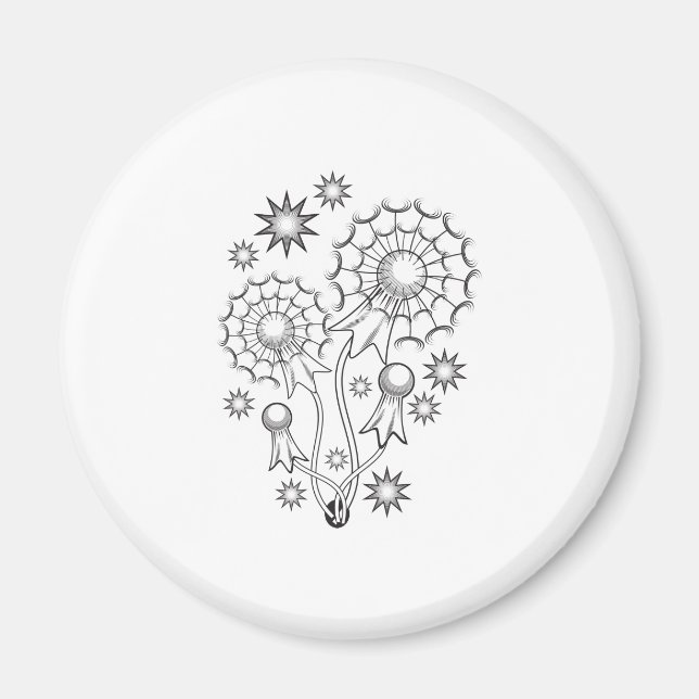 Maskros Tatuering Design Magnet (Framsidan)