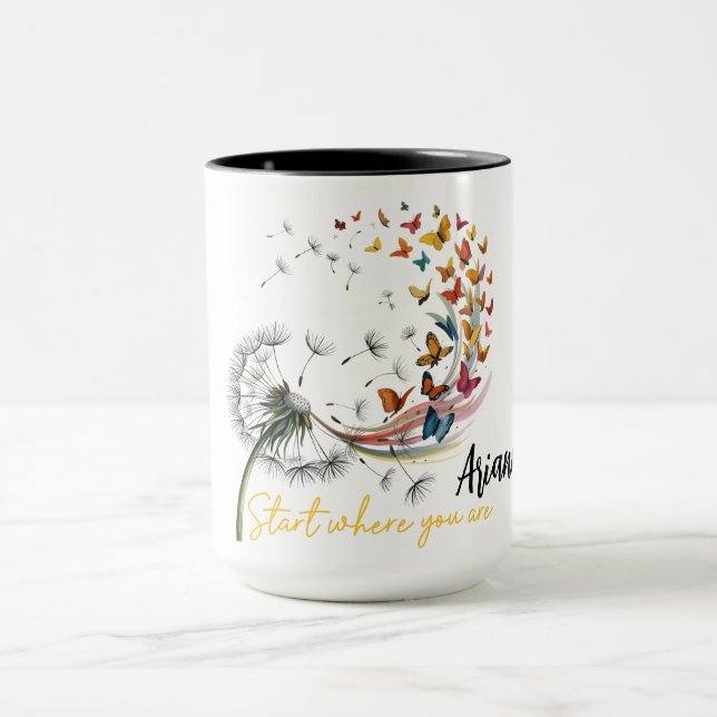 Maskros till Fjärilsdesign  Mugg (Center)