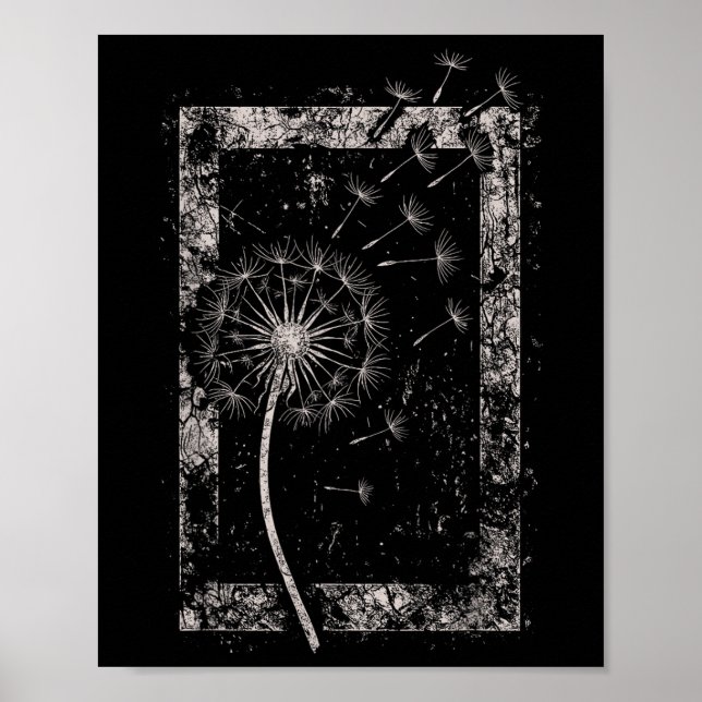 Maskrosblomma Grunge Alt Alternativ Goth Gothi Poster (Framsidan)
