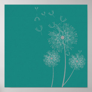 Maskrosblomma på krickakonst poster