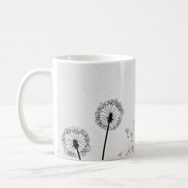 Maskrosblommor Fnöska Sporer Grå Kaffemugg (Vänster)