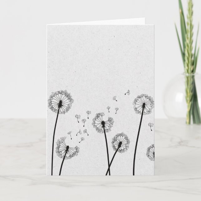 Maskrosblommor fnösken sporer Grå Kort (Framsida)