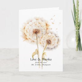 Maskrosbröllop  tack kort