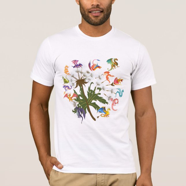 Maskrosdrake Blomma, Drakälskare unisex T Shirt (Framsida)