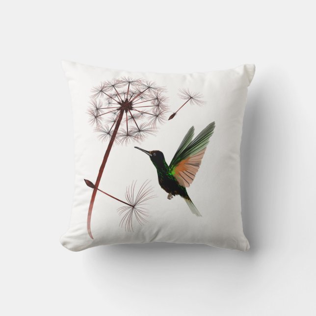 Maskrosen och hummingbirden kudder kudde (Framsida)