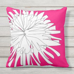 Maskrosen skissar från vår trädgård i fuchsia kudde
