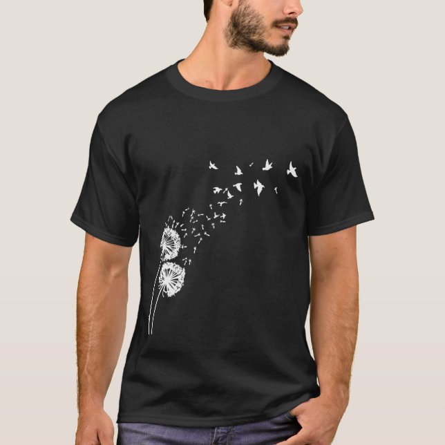 Maskrosfåglar - rolig fluga för maskros t shirt (Framsida)