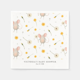 Maskrosönskningar | Vårens akvarell baby shower Pappersservett
