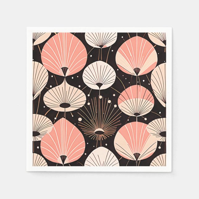 Maskrosor -Mid-century- Retro Modern Design Pappersservett (Framsidan)