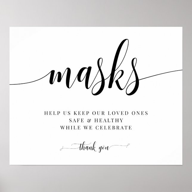 Masks Covid Safety Bröllop-tecken Poster (Framsidan)