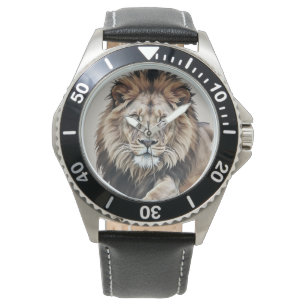 Maskulin, Lejonkung Bakgrund, Herrklocka Armbandsur