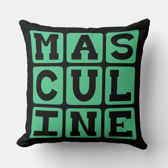 Maskulin, manlig manlighet kudde (Framsida)
