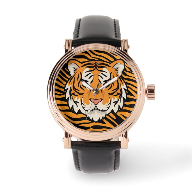 Maskulin, Tigeransikte, Tigerhud Bakgrund Armbandsur (Framsida)