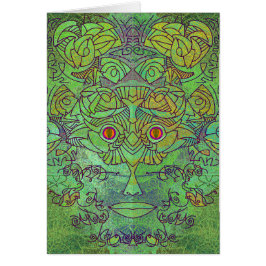 Maskyrint: Grönt Spirit Card Hälsningskort